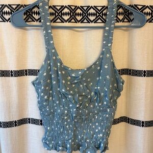 Pacsun La Hearts Blue Floral Crop Top